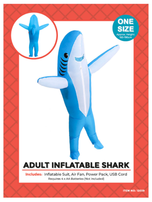 Adult Inflatable Shark Costume - Discount Party World