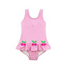 Gingham Swimsuit With Cherries Pink/White Girls