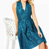 Tanlee Floral Brocade Dress Teal Bay Blooming Brocade