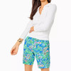 Natia Mid-Rise Knit Short Boca Blue Beneath The Bougainvillea