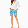 Natia Mid-Rise Knit Short Boca Blue Beneath The Bougainvillea