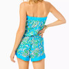 Rikki Strapless Romper Cumulus Blue Chick Magnet Engineered Romper