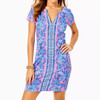 Upf 50+ Sophiletta S/S Soleil Pink Palm Paradise Engineered Knit Dress