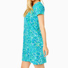 Etta Short Sleeve Dress Surf Blue Coral Of The Story