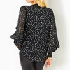 Rowe Long Sleeve Top Onyx Viscose Metallic Clip Dobby