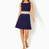 Siarra Stretch Dress True Navy Caliente Pucker Jacquard