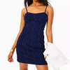 Shelli Dress True Navy Oversized Pinwheel Eyelet