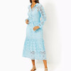 Zia Long Sleeve Eyelet Midi Shirtdress Hydra Blue Soiree Eyelet