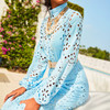 Zia Long Sleeve Eyelet Midi Shirtdress Hydra Blue Soiree Eyelet