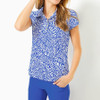 Frida Scallop Polo Upf 50 Martinique Blue Zee Bebe
