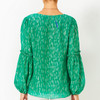 Cleme Long Sleeve Top Fiddle Leaf Green Mystical Viscose Metallic Clip