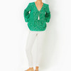 Cleme Long Sleeve Top Fiddle Leaf Green Mystical Viscose Metallic Clip