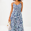 Zanna Cotton Midi Dress Sapphire Pool Summer Shorelines