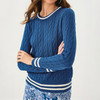 Brockton Crew Neck Sweater Starlight Navy X Coconut Tipping