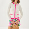 Brockton Polo Cardigan Coconut X Pink Bliss Tipping