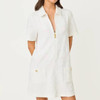 Brayton Short Sleeve Terry Coverup Resort White Sunny Daisies Towel Terry