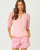 Ronson Eyelet Knit Top Pink Muse