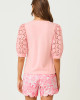 Ronson Eyelet Knit Top Pink Muse