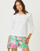 Clairmont 3/4 Sleeved Trimmed Knit  Resort White
