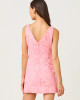 Jules Skirted Romper Conch Shell Pink Flower Bunch Cut Work Embroidery