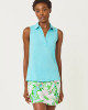 Dune Sleeveless Polo Upf 50+ Heathered Capri Blue