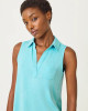 Dune Sleeveless Polo Upf 50+ Heathered Capri Blue