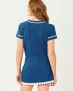 Clairmont Ladder Lace Knit Top Starlight Navy