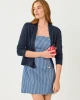 Veda Skirted Romper Starlight Navy Gingham Stretch Jacquard