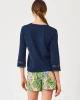 Clairmont 3/4 Sleeved Trimmed knit Low Tide Navy