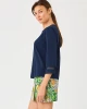 Clairmont 3/4 Sleeved Trimmed knit Low Tide Navy