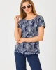 Etta Scoop-Neck Low Tide Navy Lil Palm Prowl