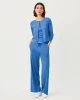 Callie Wide Leg Pant Upf 50+ Heathered Merriweather Blue