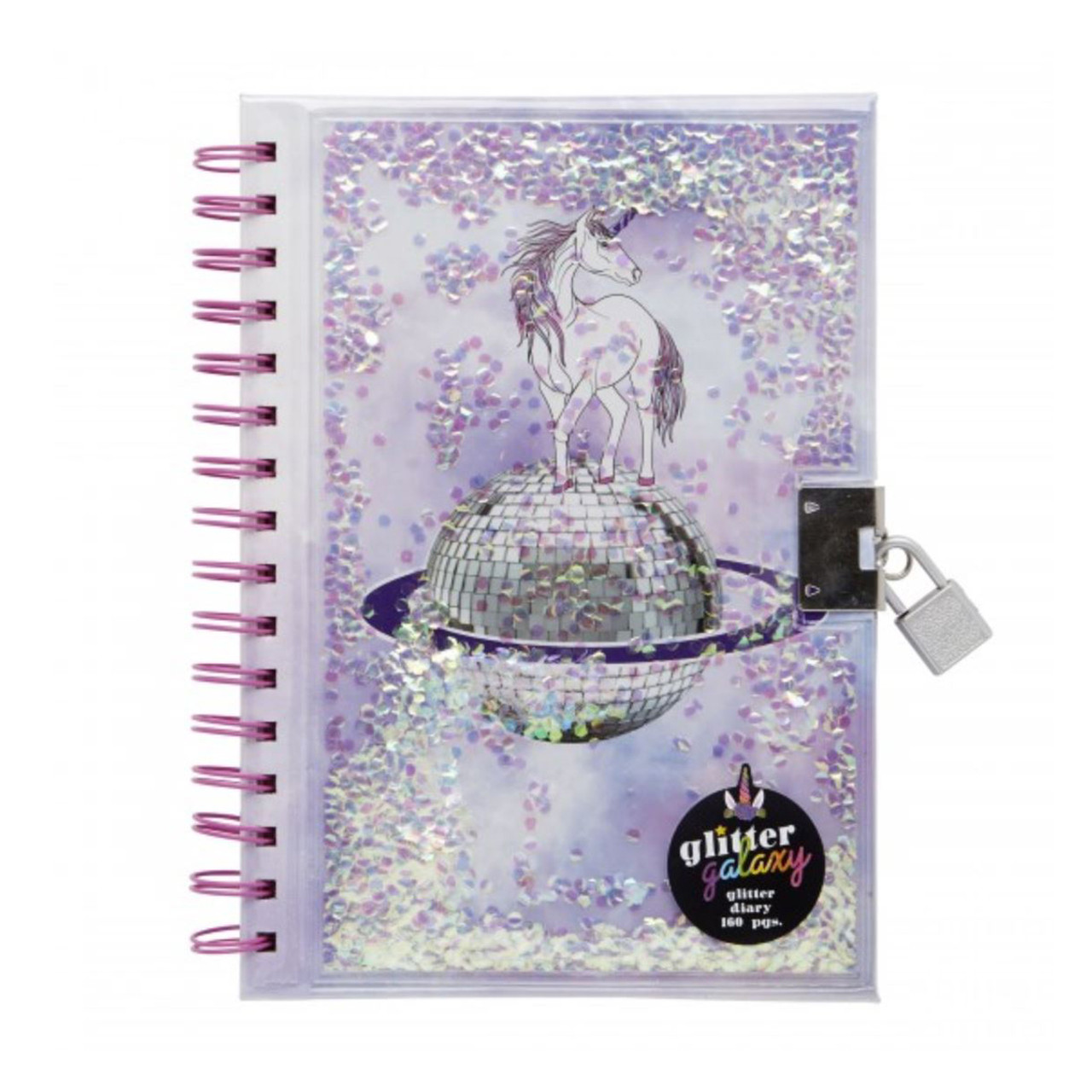 Unicorn Glitter Cover Diary W Lock Country Classics