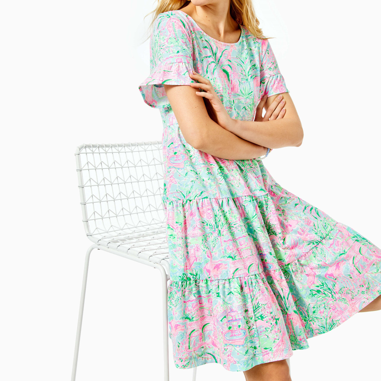 Jodee Short Sleeve Dress Bali Blue 