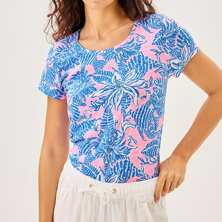 Etta Scoop-Neck Conch Shell Pink Up Scale - Country Classics