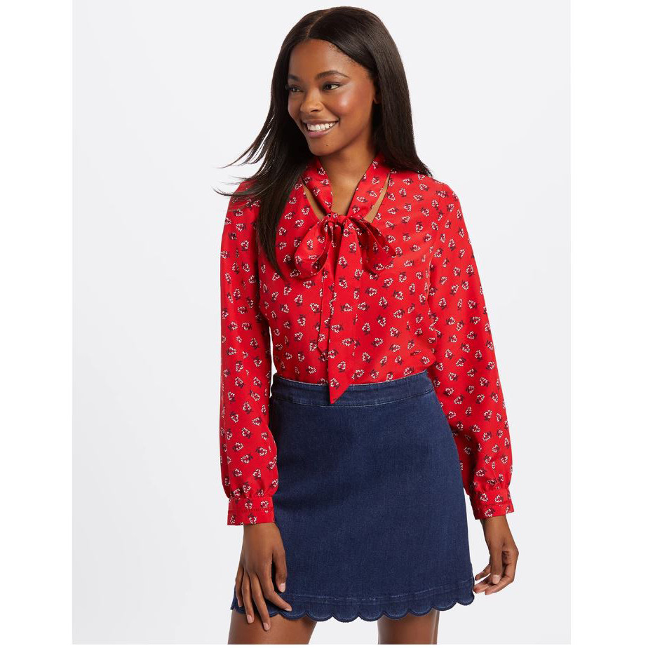 Scallop Dark Wash Denim Skirt - Country 