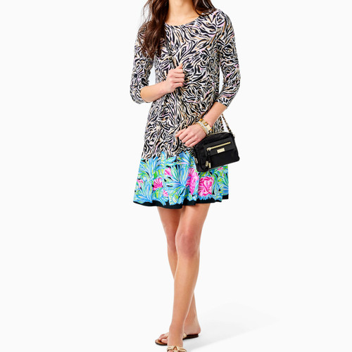 knee length dresses for ladies Lilly Pulitzer Ophelia 3/4 Sleeve Dress Sapphire Pool Tropical Tango E –  Dan's Southern Prep main image 0