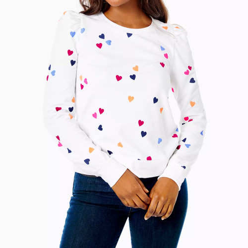 Jansen Long Sleeve Sweats Resort White Little Bit Of Love