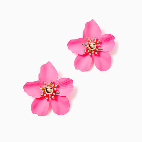 Oversized Orchid Earrings Roxie Pink  1 Sz