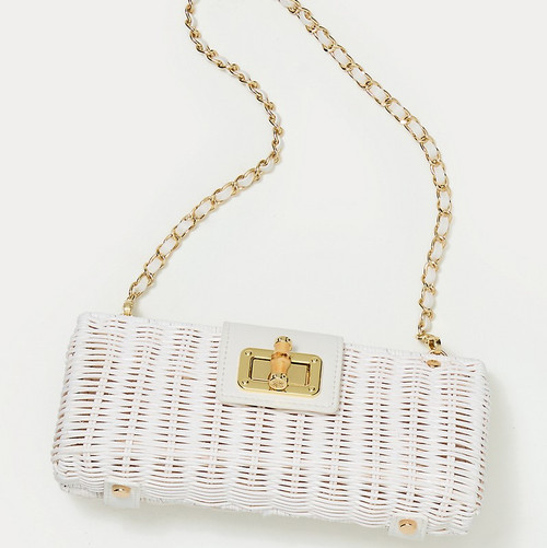 Leena Wicker Clutch Resort White 1 Sz