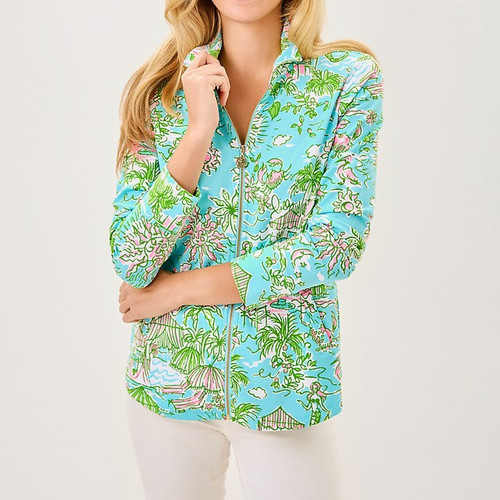 Leona Upf 50+ Zip-Up Fresh Water Blue Sunbathers Bliss Leona Upf 50+ Zip-Up Fresh Water Blue Sunbathers Bliss