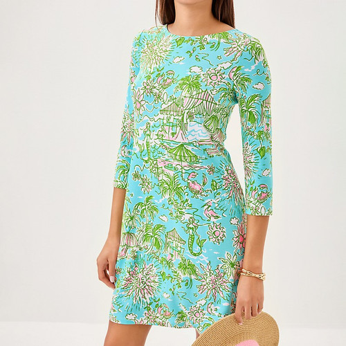 Ophelia 3/4 Sleeve Dress Fresh Water Blue Sunbathers Bliss