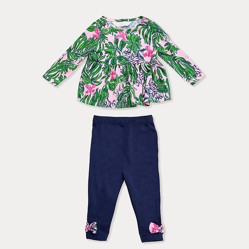 Hollee Infant Tunic & Legging Set Conch Shell Pink Roaring With Joy