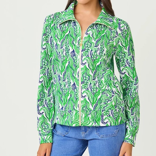 Eleni Zip-Up Upf 50+ Putting Green Lilly Of The Valley
