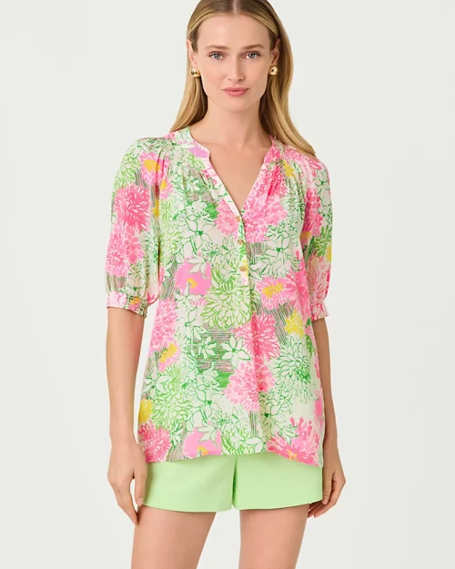 Elsa Short Sleeve Top Resort White Mum Patch