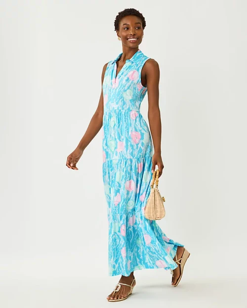 Riegan Maxi Dress Capri Blue Shelden