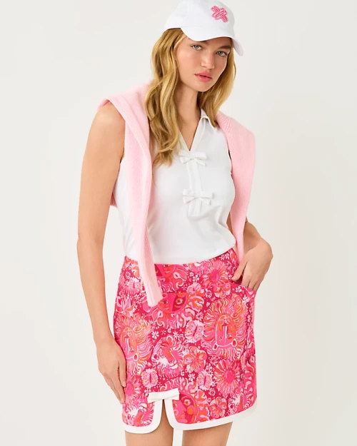 Monica Bow Skort Upf 50+ Paradise Punch Jims Stuff Golf