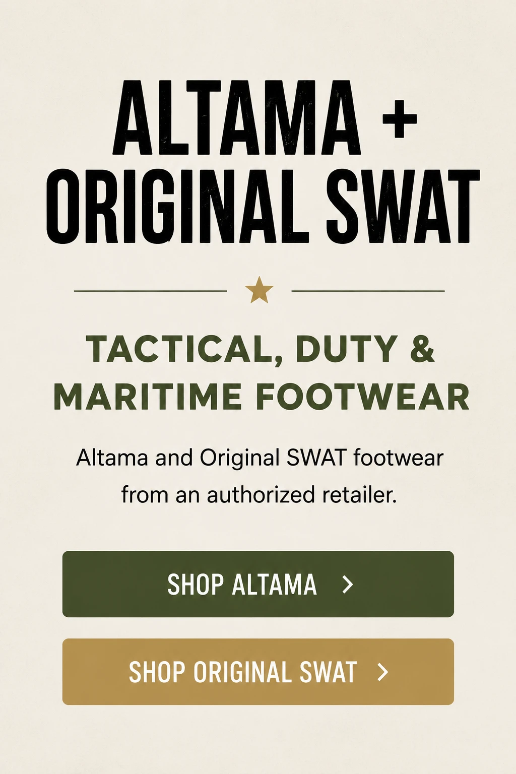 Altama and Original SWAT tactical, duty and maritime footwear