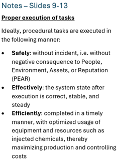 Supplement Notes - Example Content This image shows representative text from the Supplemental Notes, which provide details expanding on the slides in the Industrial Procedure Writing Course. The image also appears on the Product Page of the website that describes the course.