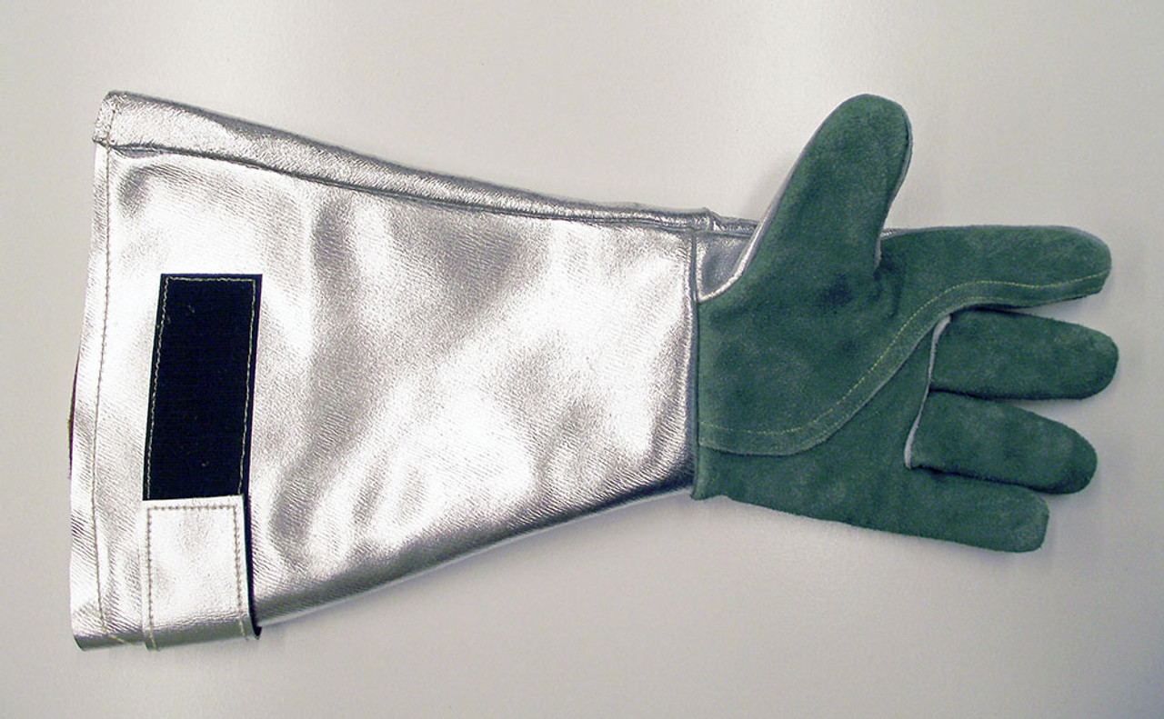 high temperature, aluminized leather glove, full aluminized gauntlet